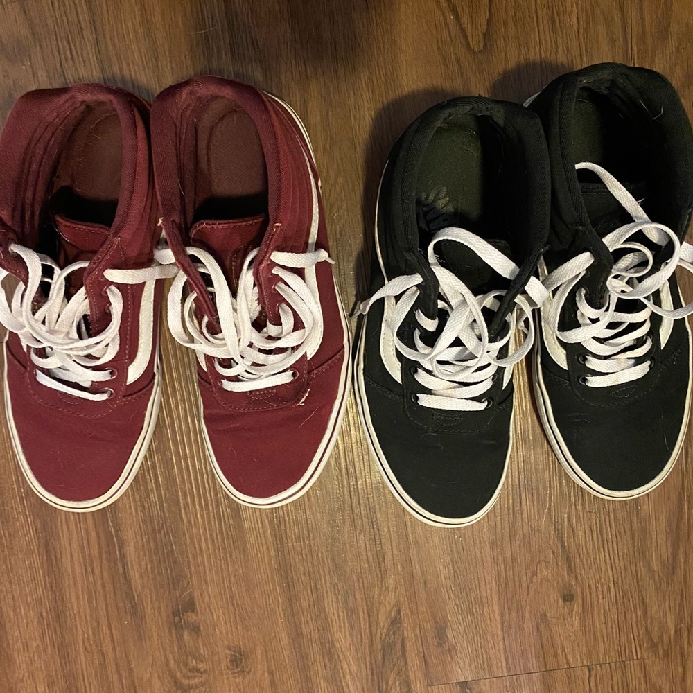2 pair lot High top Vans!! Size 8